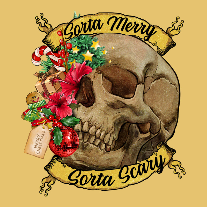 Sorta Merry Sorta Scary Skull Premium Sweatshirt by NancyCooperArtShop | Teevron