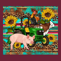 Western Farm Tractor Pig Rooster Cow Sunflowers Long Sleeve Tee | Teevron