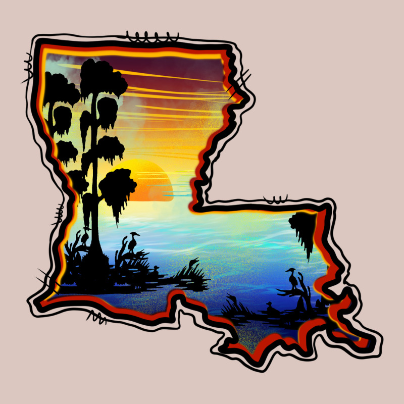 Louisiana  Sunset Map Premium Hoodie by BarkalooDesign | Teevron