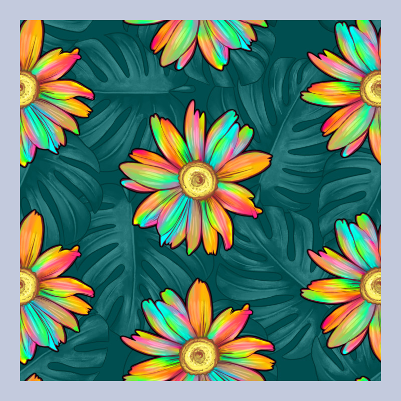 Colorful Tropical Flowers Seamless Pattern Long Sleeve Tee by BundleAndBundleShop | Teevron