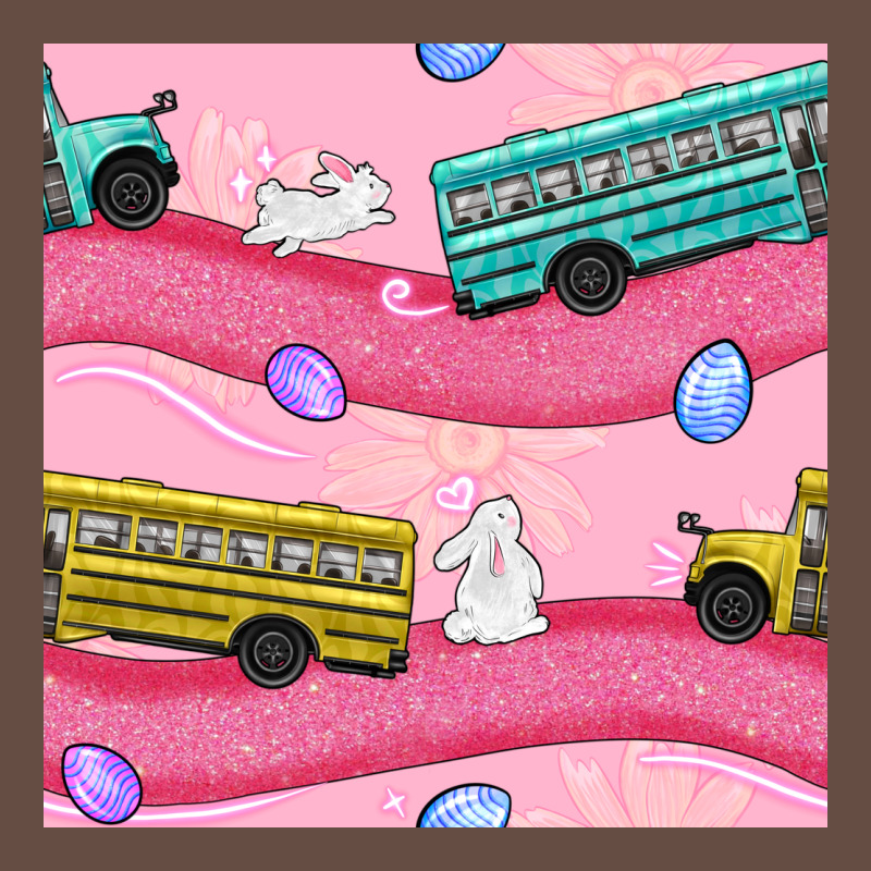 Easter School Bus Seamless Pattern Long Sleeve Tee by BundleAndBundleShop | Teevron