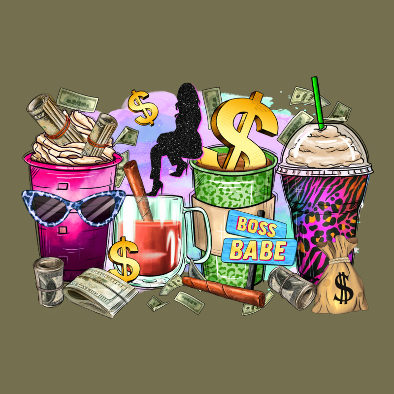 Boss Babe Coffee Cups Vintage Hoodie by Zillion Design Studio | Teevron