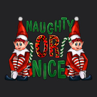 Naughty Or Nice Christmas Elfs Vintage Tee | Teevron