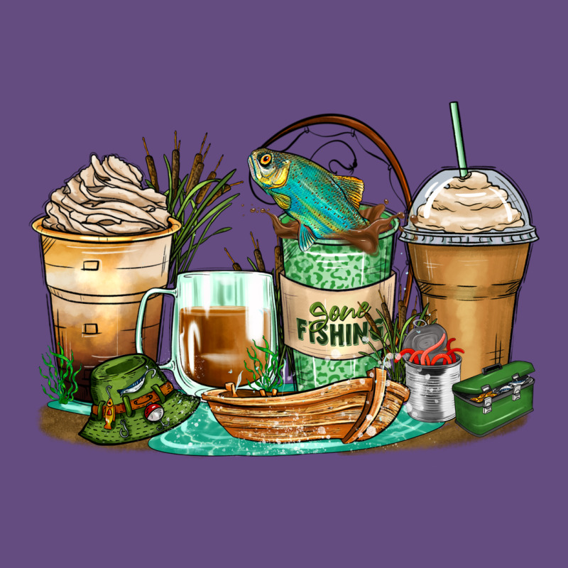 Fishing Coffee Cups Vintage Hoodie by Zillion Design Studio | Teevron