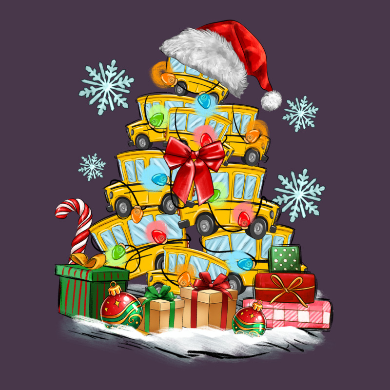 Christmas Tree With School Bus Heavyweight Hoodie by MaliasSmallBusiness | Teevron
