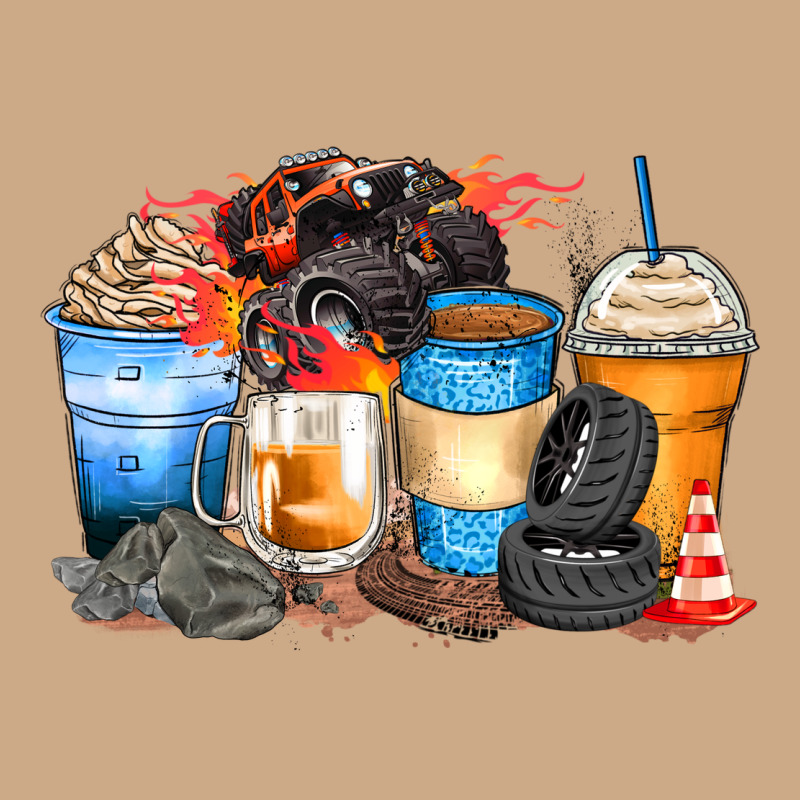 Monster Truck Coffee Cups Vintage Hoodie by Zillion Design Studio | Teevron