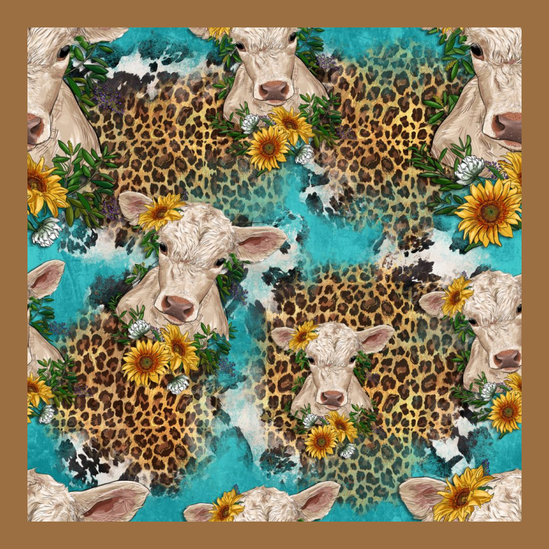 Charolais Cow And Sunflowers Seamless Pattern Vintage Tee by HRA Design Shop | Teevron