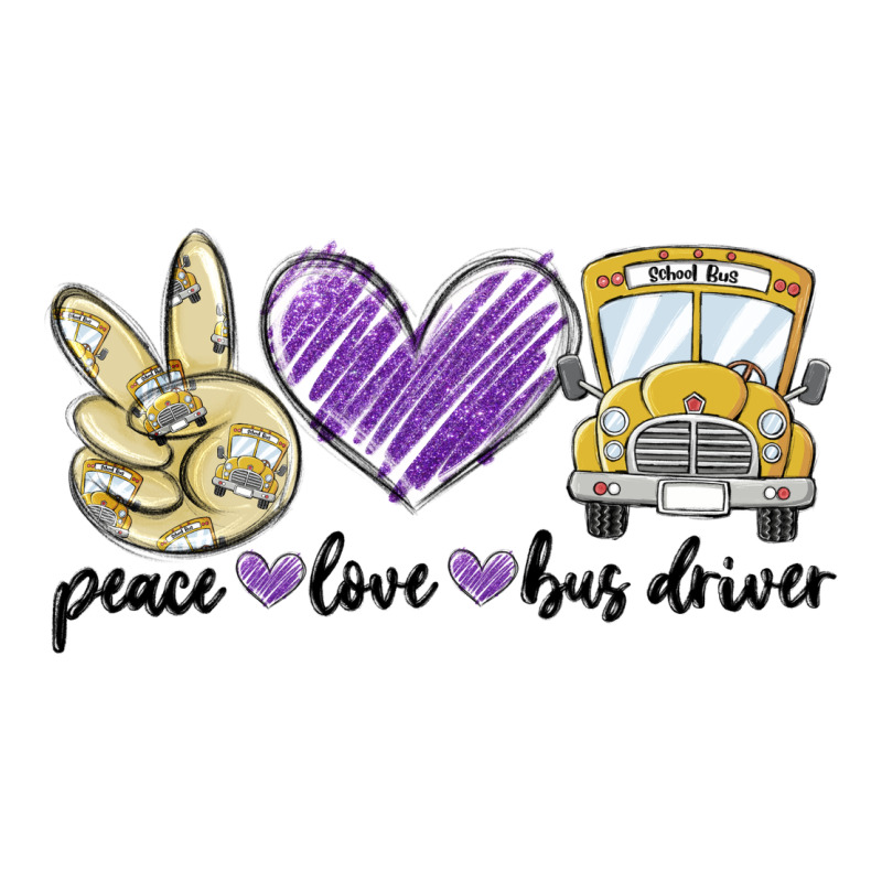 Peace Love Bus Driver Premium Tee by MaliasSmallBusiness | Teevron