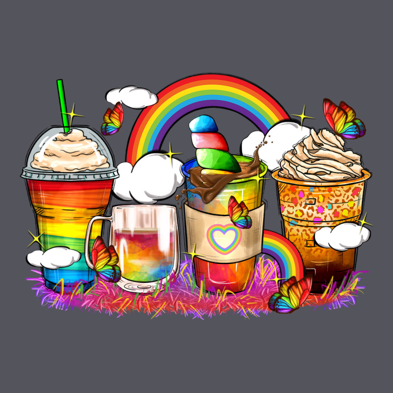 Rainbow Coffee Cups Vintage Hoodie by Zillion Design Studio | Teevron