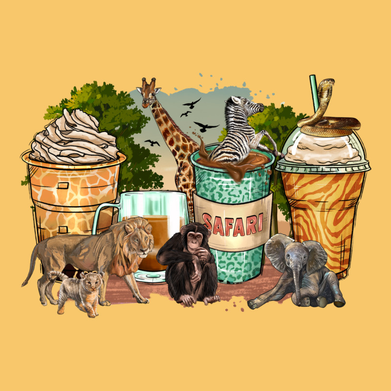 Safari Animals Coffee Cups Vintage Hoodie by Zillion Design Studio | Teevron