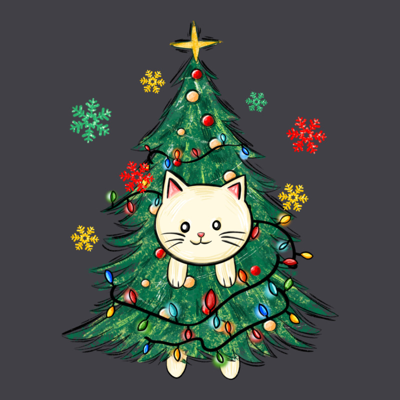 Christmas Tree Cat Heavyweight Hoodie by MaliasSmallBusiness | Teevron