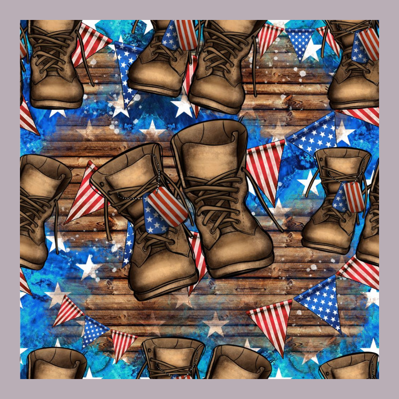 4th Of Juky Veteran Boots Seamless Pattern Vintage Tee by HRA Design Shop | Teevron