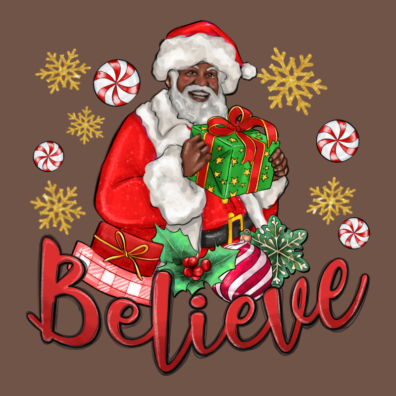 Believe Black Santa Christmas Premium Sweatshirt by MaliasSmallBusiness | Teevron