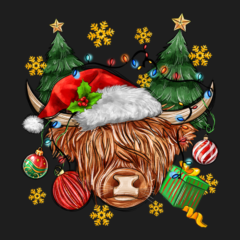Christmas Highland Cow Heavyweight Hoodie by MaliasSmallBusiness | Teevron