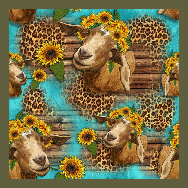 Goat Sunflowers Seamless Pattern Vintage Tee by HRA Design Shop | Teevron
