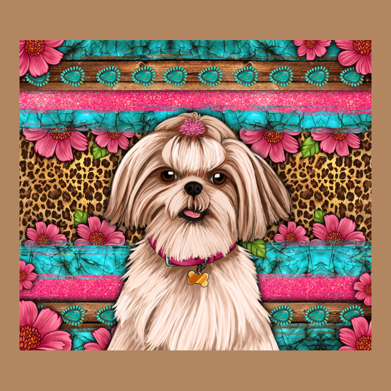 Shih Tzu Floral Tumbler Long Sleeve Tee by Artiststas | Teevron