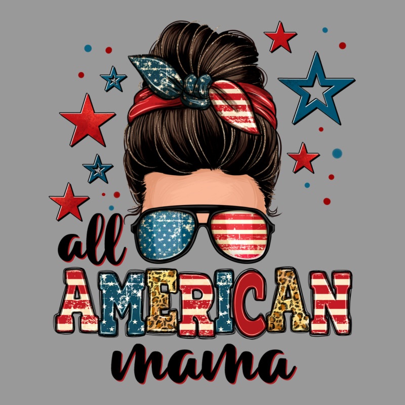 All American Mama Messy Bun Vintage Hoodie by Zillion Design Studio | Teevron