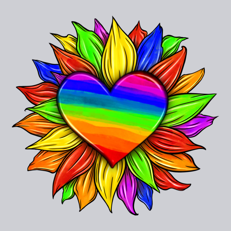 Lgbtq Color Heart And Sunflower Heavyweight Sweatshirt by HRA Design Shop | Teevron