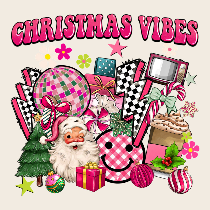 Retro Pink Christmas Vibes Premium Sweatshirt by MaliasSmallBusiness | Teevron