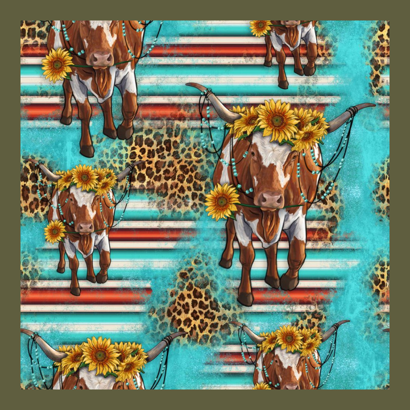 Longhorn Bull Seamless Pattern Vintage Tee by HRA Design Shop | Teevron