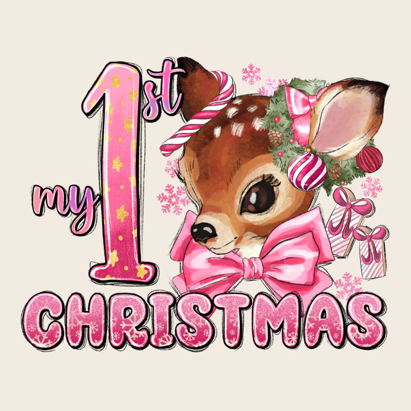 My First Christmas Pink Reindeer Premium Sweatshirt by MaliasSmallBusiness | Teevron
