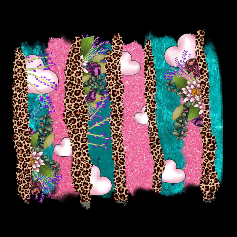 V.d Turquoise Leopard And Flowers  Brushstrokes Ladies Tee by AdoDesignShop | Teevron