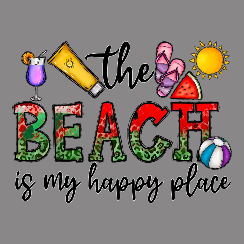 The Beach Is My Happy Place Vintage Tee by CowhideDigitalArt | Teevron