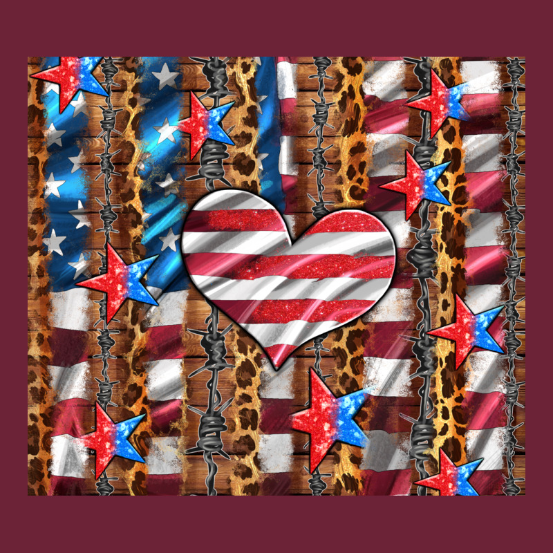 Western Usa Flag Heart And Stars Tumbler Long Sleeve Tee by Artiststas | Teevron