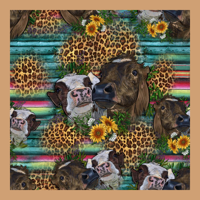 Western Two Cute Heifers Seamless Pattern Vintage Tee by HRA Design Shop | Teevron