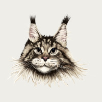 Maine Coon Cat Face Zipper Hoodie | Teevron