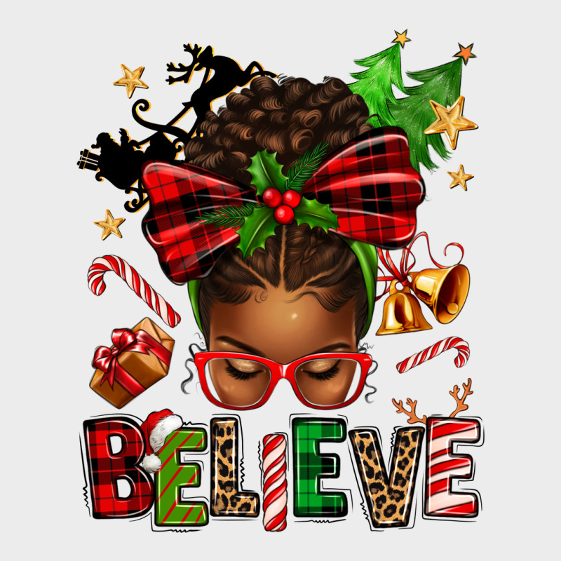 Christmas Believe Afro Messy Bun Urban Hoodie by texasbilliewilder | Teevron