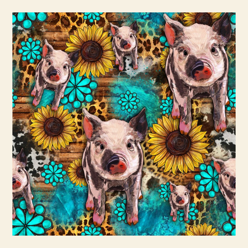 Cute Pig With Patches Seamless Pattern Vintage Tee by HRA Design Shop | Teevron