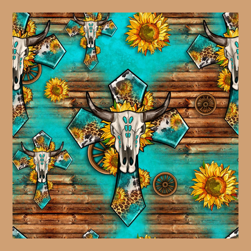 Bull Skull Cross Seamless Pattern Vintage Tee by HRA Design Shop | Teevron
