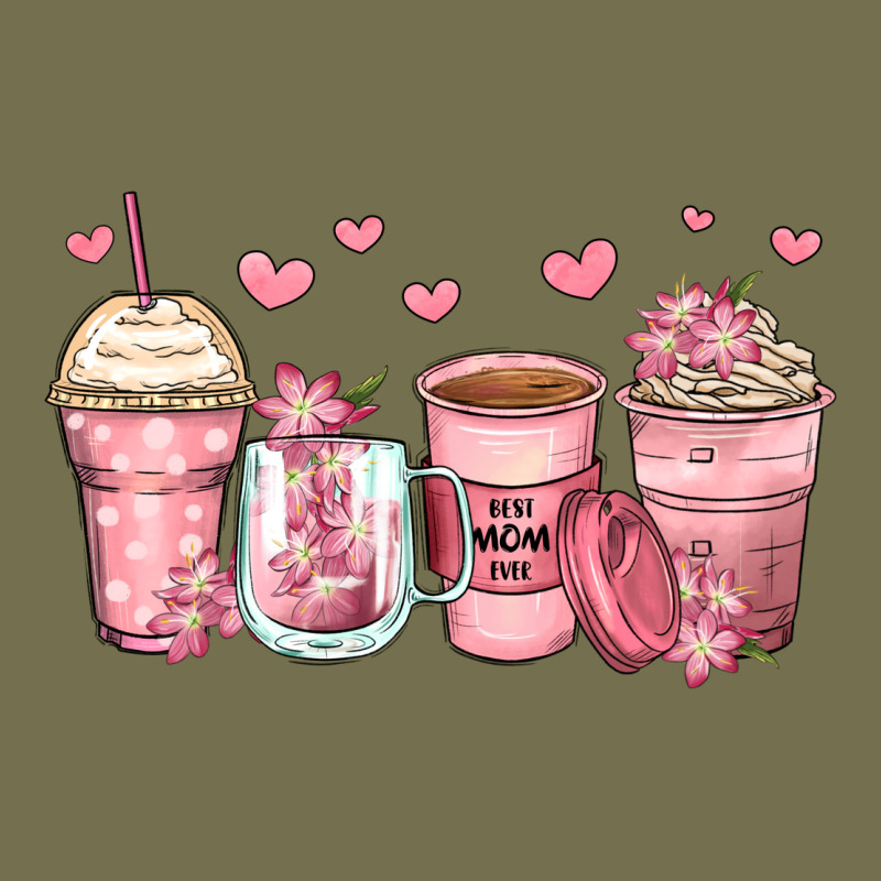 Mother's Day Floral Coffee Cups Vintage Hoodie by Zillion Design Studio | Teevron