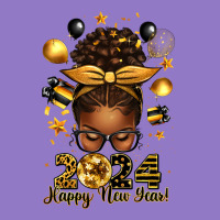 2024 Happy New Year  Afro Messy Bun Urban Hoodie | Teevron