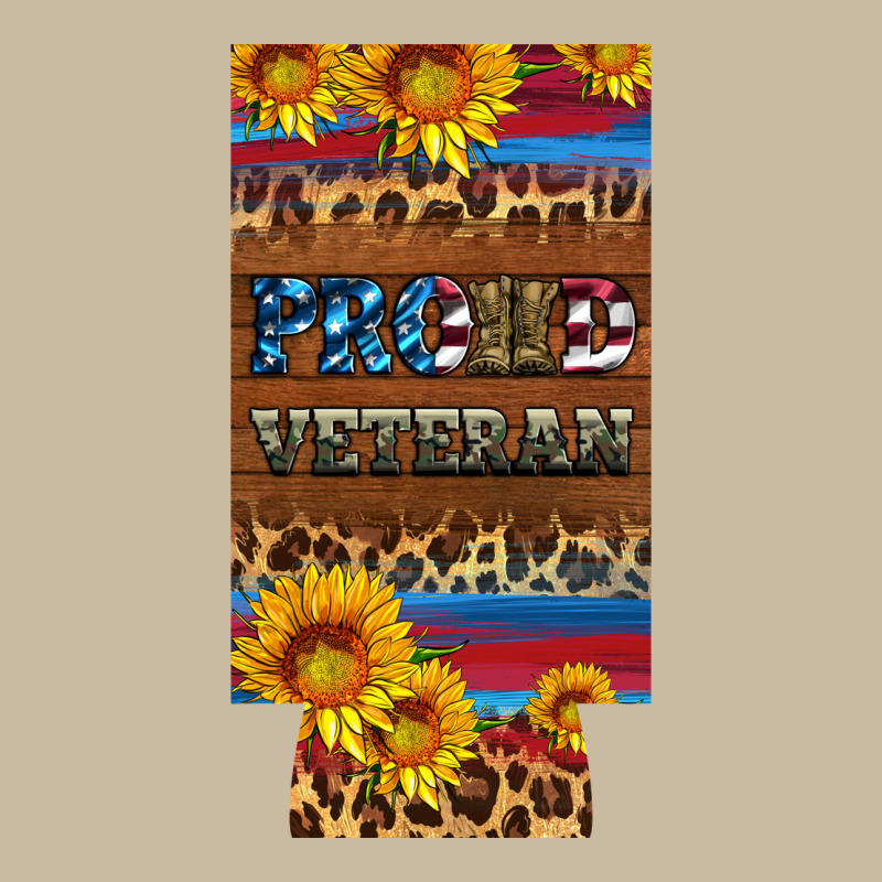 Proud Veteran 12 Oz Slim Can Cooler Long Sleeve Tee by Artiststas | Teevron