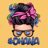 Ohana Stitch Messy Bun Vintage Hoodie | Teevron