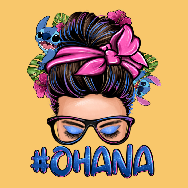 Ohana Stitch Messy Bun Vintage Hoodie by Zillion Design Studio | Teevron