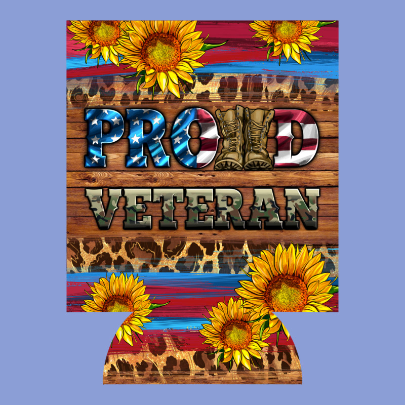 Proud Veteran  12 Oz Regular Can Cooler Long Sleeve Tee by Artiststas | Teevron