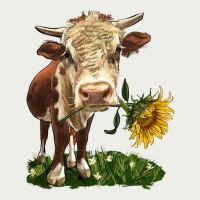 Hereford Heifer With Sunflower Zipper Hoodie | Teevron