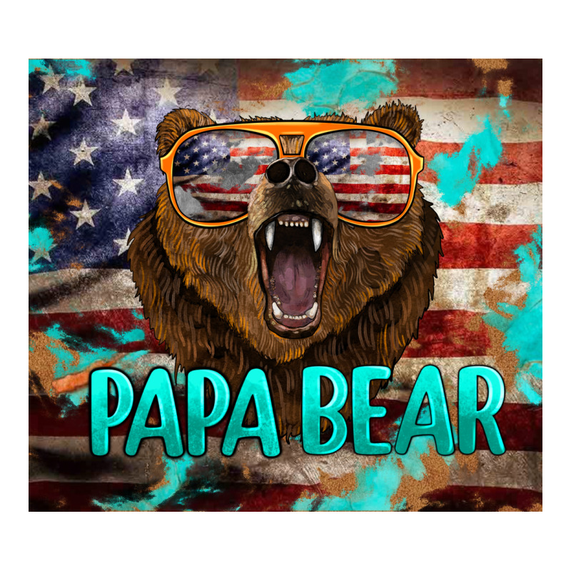 Papa Bear American Flag  Tumbler Premium Tee by BarkalooDesign | Teevron