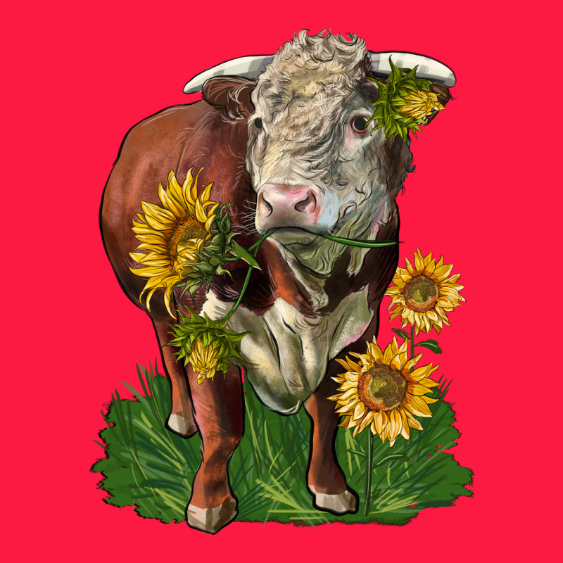 Hereford Bull With Sunflowers Zipper Hoodie by LillyAllenDesigns | Teevron