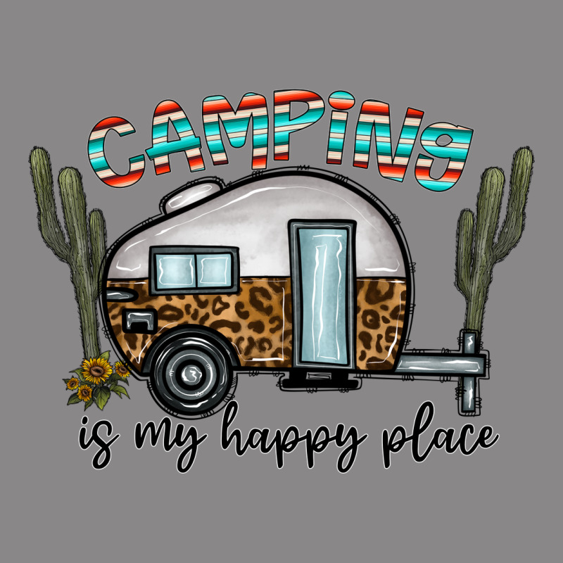 Camping Is My Happy Place Vintage Tee by CowhideDigitalArt | Teevron