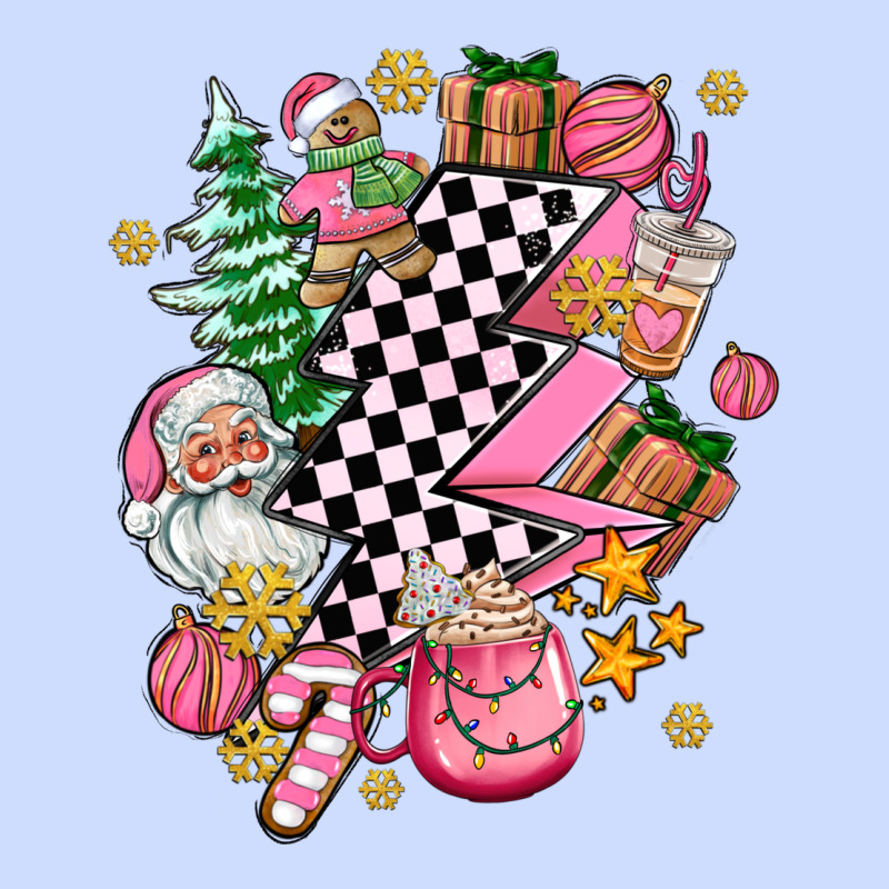 Pink Christmas Lightning Bolt Urban Heavy Tee by AdoDesignShop | Teevron