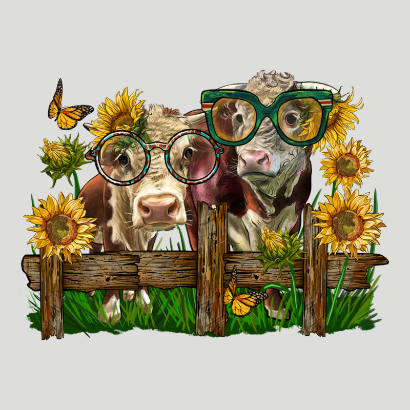 Hereford Bull And Heifer With Sunflowers Zipper Hoodie by LillyAllenDesigns | Teevron