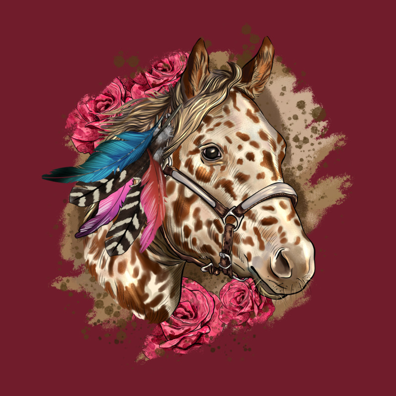 Floral Appaloosa Horse With Feathers Zipper Hoodie by LillyAllenDesigns | Teevron