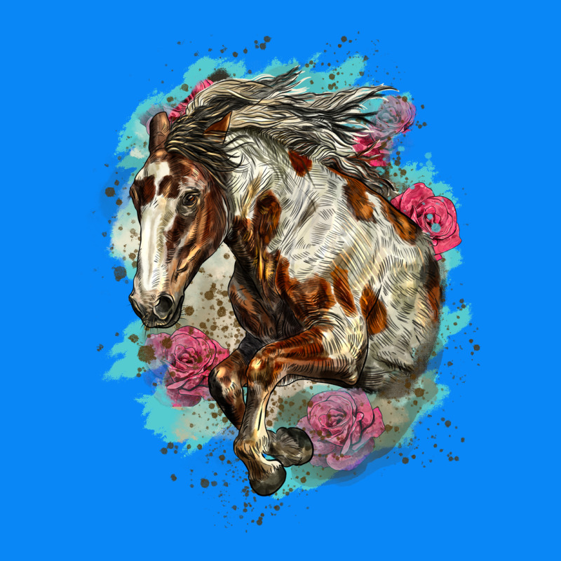 Mustang Horse With Floral Background Zipper Hoodie by LillyAllenDesigns | Teevron