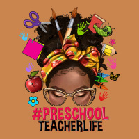 Preschool Teacher Life Afro Messy Bun Heavyweight Hoodie | Teevron