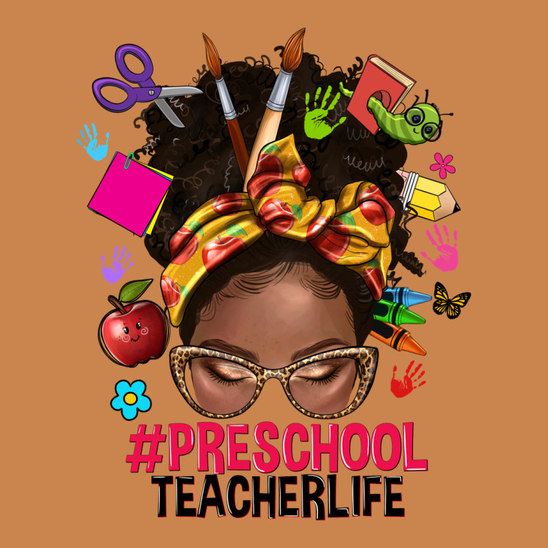 Preschool Teacher Life Afro Messy Bun Heavyweight Hoodie by NancyCooperArtShop | Teevron