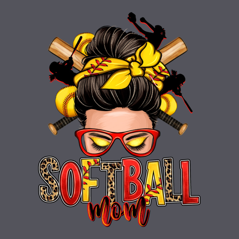 Softball Mom Messy Bun Vintage Hoodie by Zillion Design Studio | Teevron